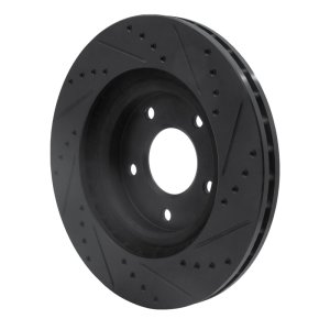 Chrysler 200 Brake Rotor - Front Left - R1 Concepts - Drilled & Slotted - Black - `07-`25